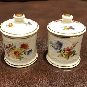 A pair of Crown Devon trinkets